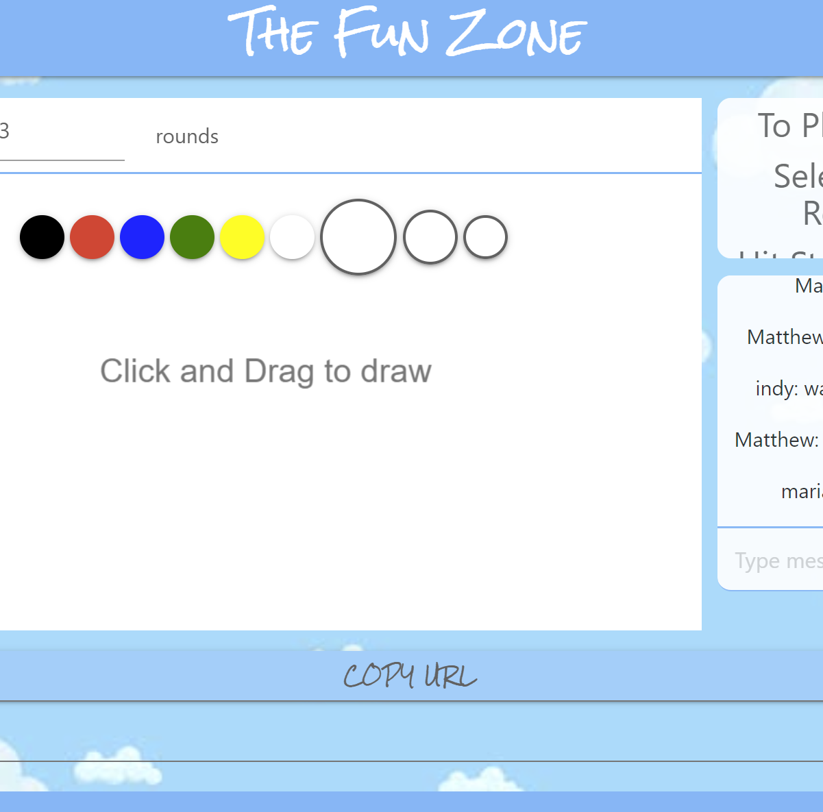 Screenshot of drawscape page